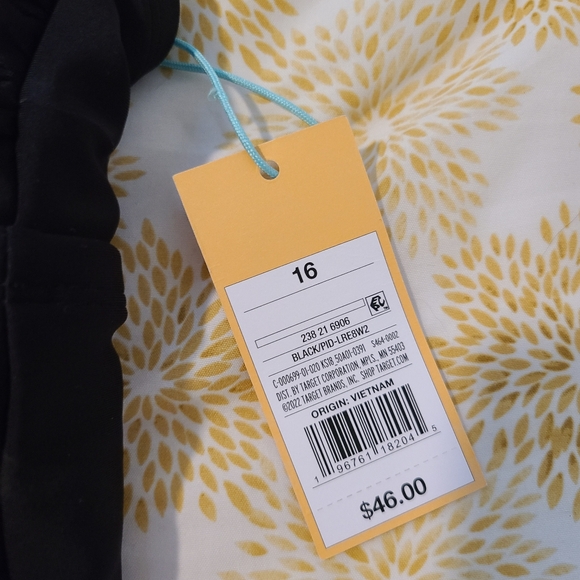 Kona sol black scalloped edge faux lace front one piece swim suit - Picture 2 of 3